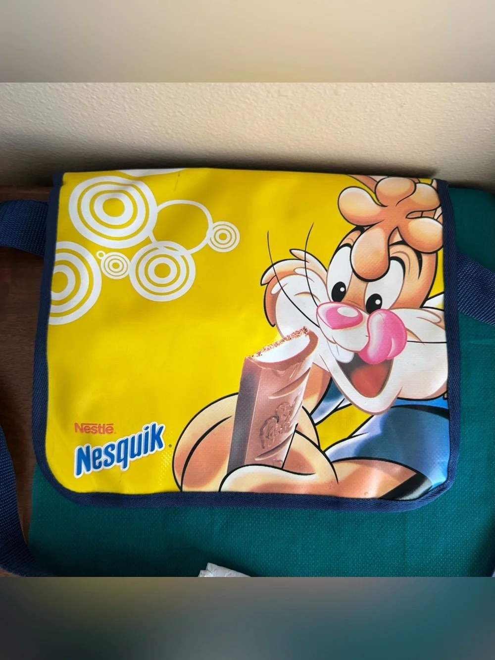 Nestle Nesquik Bar yellow cartoon crossbody messenger bag